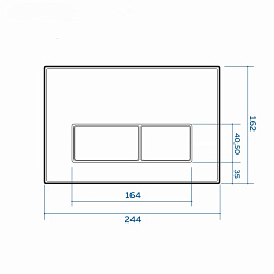 Corpa Nera Grossi/Гросси клавиша смыва, двойной смыв, черный матовый/хром