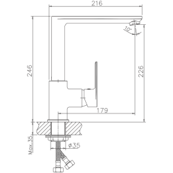 Смеситель для кухни, латунь, хром HB70505