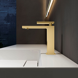 Смеситель для раковины Dice VBF-2DS1BG однорычажный, брашированное золото, , шт