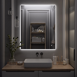 Зеркало/LED-подсветка (80см*100см) сенсор.выключатель Sirius/AQUA DE MARCO