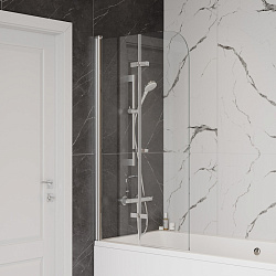 Corpa Nera Allegri/Аллегри Шторка на ванну 80х140, прозрачное стекло, профиль- хром