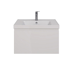 Тумба Lemark VEON MINI 70 см под 1 раковину, подвесная,1 ящик, цвет корпуса, фасада: Белый глянец