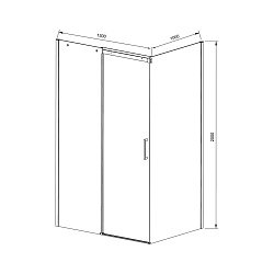 Душевой уголок Dice VSR-4D1013CLB, 1300*1000, черный, стекло прозрачное, , шт