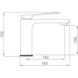 Смеситель для раковины, латунь, оружейная сталь HB10817-3
