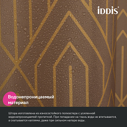ВЫВОД Штора для ванной, 200x180 см, Полиэстер, коричневый, IDDIS, BG04P18i11