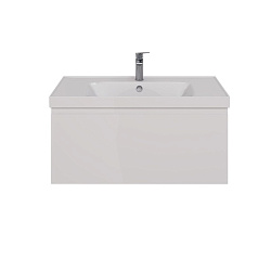 Тумба Lemark VEON MINI 90 см под 1 раковину, подвесная, с 1 ящик, цвет корпуса, фасада: Белый глянец