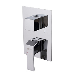 Встраиваемый смеситель для ванны и душа, на два выхода, без аксессуаров, латунь/хром