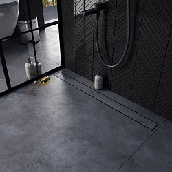 Corpa Nera Salieri/Сальери душевой трап 80 см под плитку с гидрозатвором, черный