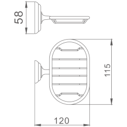 Мыльница металлическая, хром HB1502-1