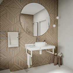 Corpa Nera Grossi/Гросси столешница 90 под раковину керамогранит, белый мрамор