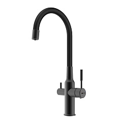 EXPERT Смеситель для кухни, с гибким изливом, с подключением к фильтру питьевой воды, черн