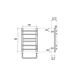Полотенцесушитель электрический Point Сатурн PN90846 П6 400x600 диммер справа, хром