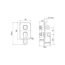 Встраиваемый смеситель с тремя выходами, Slide, IDDIS, SLISB00i68