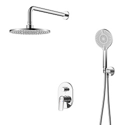 VERBA Встраиваемый смеситель с верхним душем Ø25 см, лейка Ø120 мм, без излива, латунь/хром,LM11429C