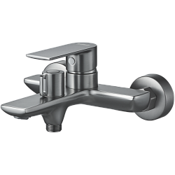 Смеситель для ванны, короткий излив, латунь, оружейная сталь HB60505-3