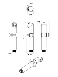 Комплект: лейка гигиенического душа с плавной регулировкой напора, настенное крепление, шланг 1.5 м,