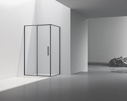 Душевой уголок Slim 8mm VSR-4SLP9012CLGM, 1200*900, вороненая сталь, стекло прозрачное, , шт