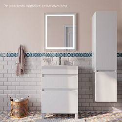 Тумба напольная, белая, 2 ящика, 60 см, Zodiac, IDDIS