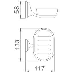 Мыльница стеклянная, хром HB1502
