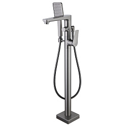 Напольный смеситель для ванны, высота излива 80 см, длина 23 см, поворотный переключатель, латунь/гр