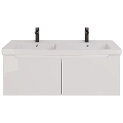 DREJA.eco Тумба W, 125 см, подвесная, для умыв.Гармония 125 или стеклянной столешницы W, 2 ящика,