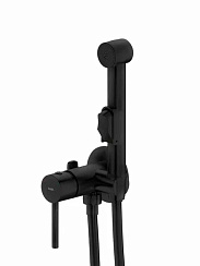 Встраиваемый смеситель с гигиеническим душем, матовый черный, IDDIS, 003BLR0i08