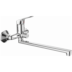 Смеситель для ванны, длинный излив, латунь, хром HB2216