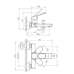 Вывод Комплект для ванной 3 в 1: смеситель для раковины и ванны FLAVIS и душевой гарнитур VIBE