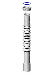 MD45 Гибкое соединение 400 мм с гайкой 1 1/4" (Ø 32) уплотнительное кольцо Ø 32