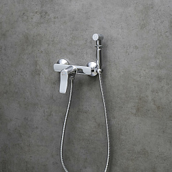 ORTUS Смеситель настенный с гигиеническим душем, латунь/хром, LM11318C