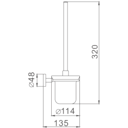 Ёршик туалетный настенный, черный HB8710