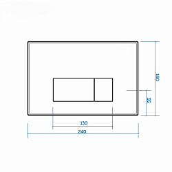 Corpa Nera Grossi/Гросси клавиша смыва, двойной смыв, нержавеющая сталь, матовый