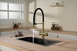 Смеситель для кухни Vincea VKF-120BG, брашированное золото, , шт