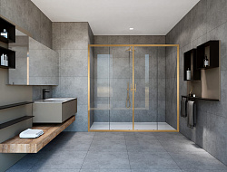 Душевая дверь Garda VDS-1G2170CLG, 1700, брашированное золото, стекло прозрачное, , шт