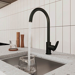 Смеситель для кухни с каналом для фильтрованной воды, черный матовый, Rora, Milardo, RORBLFJM05