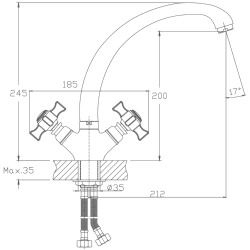 Смеситель для кухни, латунь, хром HB4824