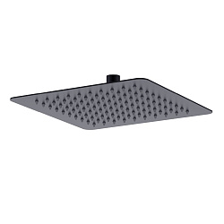 Лейка душевая верхняя, квадратная, 25х25см, нерж. сталь/чёрный