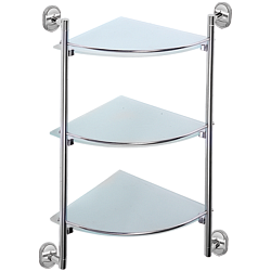 Полка стеклянная 3- ярус, угловая, хром HB1907-3