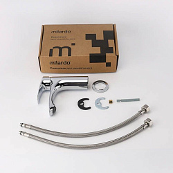 Смеситель для умывальника, глянцевый хром, Rora, Milardo, RORSB00M01