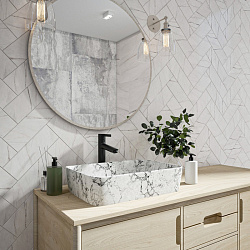 Corpa Nera Grossi/Гросси 50 раковина накладная, белый мрамор