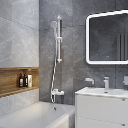 Шланг для душа, белый матовый, силиконовый, 1,2м, Optima Home, IDDIS, OPH12WLi19