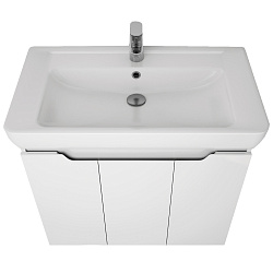 DREJA.eco Тумба Q PLUS (D), 80 см, подвесная/напольная, 3 дверцы, с опорами, бел. глнец (Дрея Q 80)