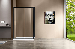 Душевой уголок Garda VSR-1G1014CLB, 1400*1000, черный, стекло прозрачное, , шт