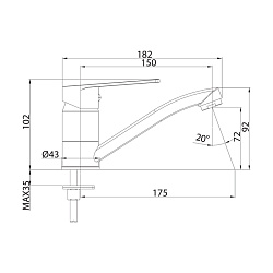 Смеситель для умывальника, поворотный, Helic, Milardo, HELSBR0M01