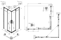 Душевой уголок Ultima VSS-7UL9090CL, 900*900, хром, стекло прозрачное, , шт