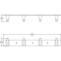Планка с крючками (4), хром B91115-4