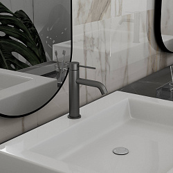 Смеситель для раковины City VBF-2C1GM однорычажный, вороненая сталь, , шт