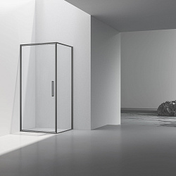 Душевой уголок Slim 8mm VSR-4SLP9090CLGM, 900*900, вороненая сталь, стекло прозрачное, , шт