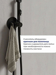 Встраиваемый смеситель с гигиеническим душем, матовый черный, IDDIS, 003BLR0i08