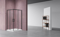 Душевой уголок Dice VSS-4D900CLB, 900*900, черный, стекло прозрачное, , шт